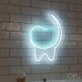 Custom Neon | Tooth Shape Neon Sign | 24x18 | Ice Blue Neon Sign for Kids Room Decor 2