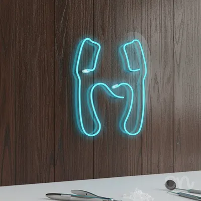 Custom Neon | Abstract Swirl Neon Sign | 24x19 Inches | Ice Blue Neon Sign