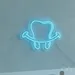 Custom Neon | Tooth with Smile Neon Sign | 17x24 Inches | Sky Blue Neon Sign 1