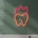 Custom Neon | Tooth with Crown Neon Sign | 24x17 Inches | Pink Orange Colors 2