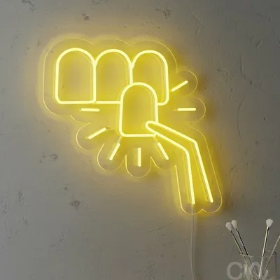 Custom Neon | Nail Polish Neon Sign | 23x24 | Yellow Light for Beauty Salon Decor