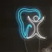 Custom Neon | Tooth and Person Design Neon Sign | 24x23 | Ice Blue Warm White 2