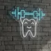 Custom Neon | Tooth with Barbell Neon Sign | 20x24 | Ice Blue 2
