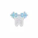 Custom Neon | Tooth with Barbell Neon Sign | 20x24 | Ice Blue 3