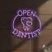 Custom Neon | Open Dentist Neon Sign | 23x24 Inches | Light Purple Neon Sign 2