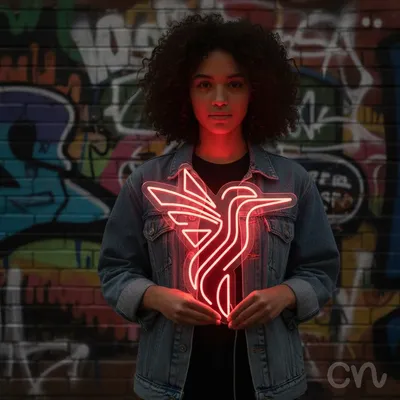 Custom Neon | Hummingbird Design Neon Sign | 24x23 | Hot Pink