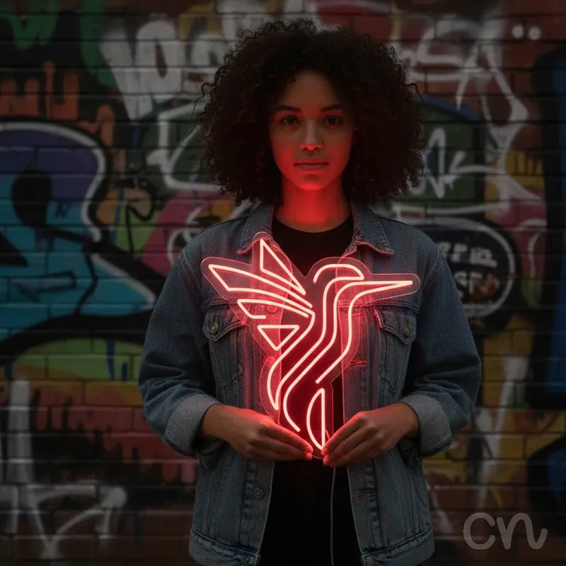 Custom Neon | Hummingbird Design Neon Sign | 24x23 | Hot Pink