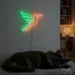 Custom Neon | Hummingbird Neon Sign | 24x30 | Green and Orange Neon Lights 2