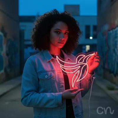 Custom Neon | Hummingbird Design Neon Sign | 20x24 | Pink Bright Neon Wall Decor