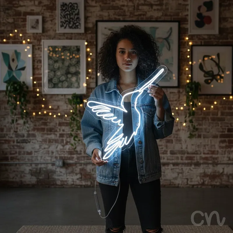 Custom Neon | Hummingbird Design Neon Sign | 30x24 | Warm White