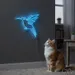 Custom Neon | Hummingbird Design Neon Sign | 24x24 | Ice Blue 2