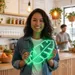 Custom Neon | Leaf Shape Neon Sign | 24x21 Inches | Green Neon Sign for Home Decor 1