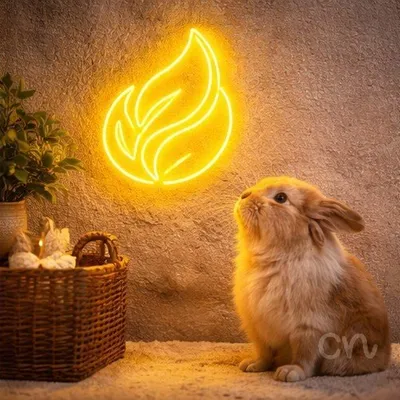 Custom Neon | Leaf Design Neon Sign | 17x18 | Yellow Bright Neon Sign for Home Decor