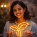 Custom Neon | Leaf Neon Sign | 19x24 | Orange Light Wall Decor for Home and Bar 1