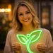 Custom Neon | Leaf with Person Neon Sign | 21x24 Inches | Green Neon Sign 1