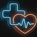 Heartbeat Medical Cross LED Neon Sign 21x24 – Blue & Orange Healthcare LED Light for Clinics, Hospitals, Pharmacies, Gyms & Wellness Centers – Modern Medical Wall Decor Neon Sign 2