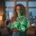 Custom Neon | Leaf Design Neon Sign | 24x27 Inches | Green Neon Sign for Home Decor 1