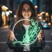 Custom Neon | Leaf Design Neon Sign | 24x25 | Green Perfect for Home Decor and Gift 1