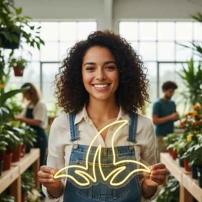 Custom Neon | Banana Peel Neon Sign | 17x24 | Yellow Bright Neon Sign for Decor