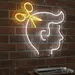 Custom Neon | Barber Face Neon Sign | 21x20 Inches | Warm White and Yellow Neon 2