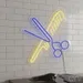 Custom Neon | Scissors and Comb Neon Sign | 24x22 Inches | Blue and Yellow Neon Sign 1