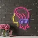 Custom Neon | Hair with Comb Neon Sign | 20x16 | Pink Yellow Purple Lights 1