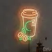 Custom Neon | Coffee Cup with Beans Neon Sign | 22x15 | Orange and Green 1