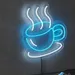 Custom Neon | Coffee Cup Neon Sign | 22x19 Inches | Ice Blue and White Neon Sign 1