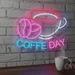 Custom Neon | Coffe Day Neon Sign | 19x24 Inches | Hot Pink, Ice Blue Colors 1