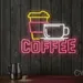 Custom Neon | Coffee Neon Sign | 24x19 | Hot Pink Ice Blue Yellow Bright Decor 1