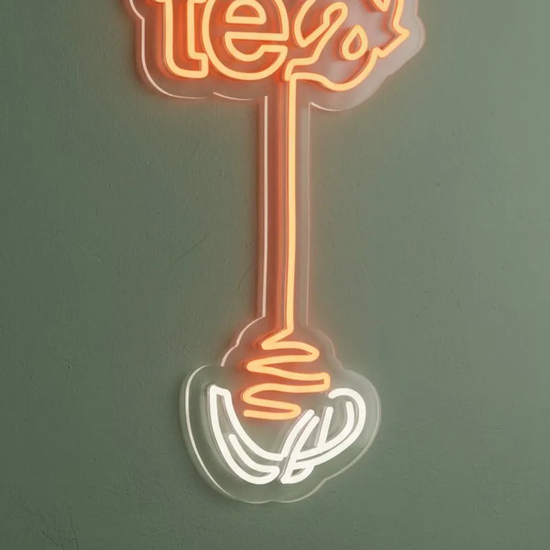 Custom Neon | Teapot Design Neon Sign | 25x14 | Orange for Kitchen Bar Coffee Pub