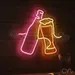 Custom Neon | Bottle and Glass Neon Sign | 20x24 | Pink, Yellow, Orange 1