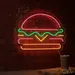 Custom Neon | Burger Neon Sign | 19x24 | Pink Green Yellow Orange Bright Lighting 1
