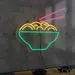 Custom Neon | Noodle Bowl with Chopsticks Neon Sign | 20x23 | Yellow Green Pink 1