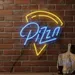 Custom Neon | Pizza Neon Sign | 22x21 Inches | Blue and Yellow Neon Sign Design 2