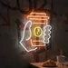 Custom Neon | Coffee Cup Design Neon Sign | 20x17 | Orange Yellow White 2