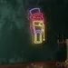 Custom Neon | Beer Glass with Top Hat and Monocle Neon Sign | 20x10 | Pink Yellow Purple 1