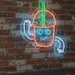 Custom Neon | Smiling Drink Cup Neon Sign | 20x17 | Orange, Blue, Green, White 2