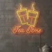 Custom Neon | Tea Time Neon Sign | 24x23 | Yellow, Orange Bright and Colorful 1