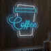 Custom Neon | Coffee Neon Sign | 24x23 | Ice Blue Neon Sign for Kitchen Bar Home Decor 1