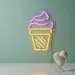 Custom Neon | Ice Cream Cone Neon Sign | 20x13 | Soft Pink Bright Yellow Bright 2