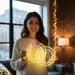 Custom Neon | Interlocking Rings Neon Sign | 20x22 Inches | Yellow and Hot Pink 1