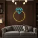 Custom Neon | Diamond Ring Design Neon Sign | 24x20 | Ice Blue, Warm Yellow 2