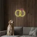 Custom Neon | Overlapping Rings with Heart Neon Sign | 17x22 | Yellow and Pink 2