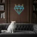 Custom Neon | Diamond Shape Neon Sign | 23x22 | Blue and Yellow 2