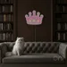 Custom Neon | Crown Design Neon Sign | 17x22 Inches | Pink and Yellow Neon Light 2
