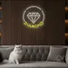 Custom Neon | Diamond Neon Sign | 24x23 | Yellow Neon Light for Home Bar Decor 2