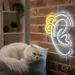 Custom Neon | Ear Design Neon Sign | 24x19 Inches | Yellow Neon Sign for Decor 2