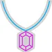 Custom Neon | Necklace with Pendant Neon Sign | 20x19 | Ice Blue and Hot Pink 3