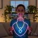 Custom Neon | Necklace Design on Mannequin Neon Sign | 24x20 | Hot Pink, Yellow, Warm White 1